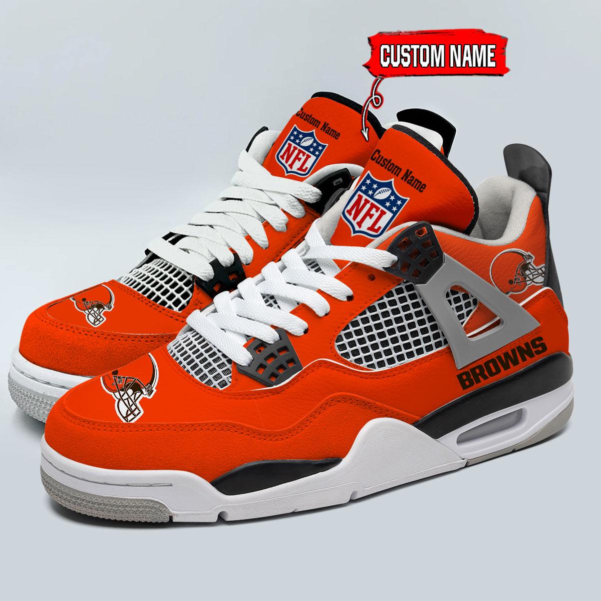 Cleveland Browns Personalized AJ4 Sneaker BG346