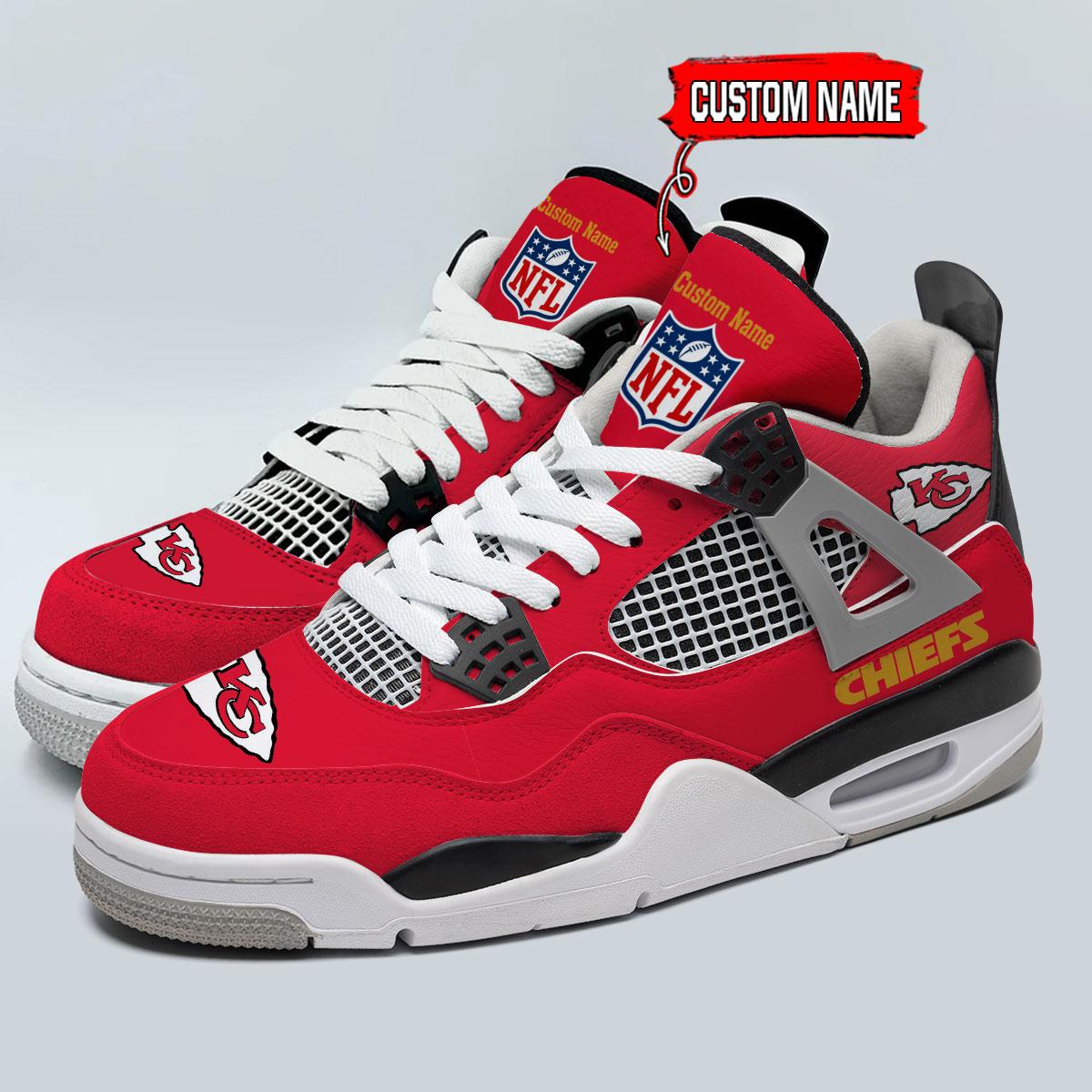 Kansas City Chiefs Personalized AJ4 Sneaker BG338