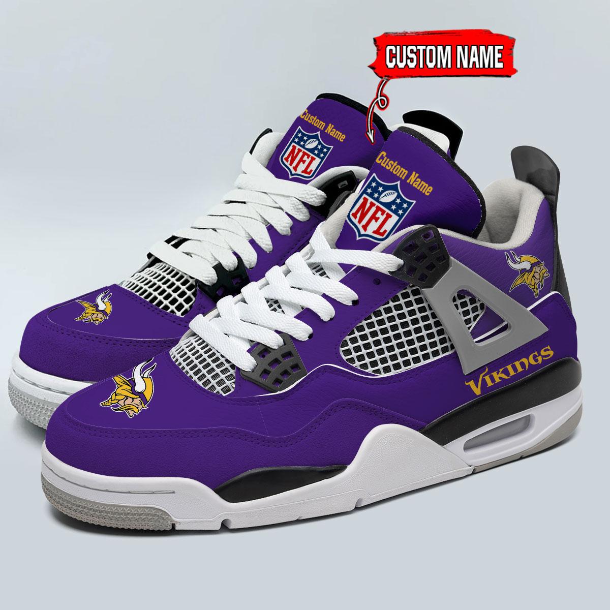 Minnesota Vikings Personalized AJ4 Sneaker BG336