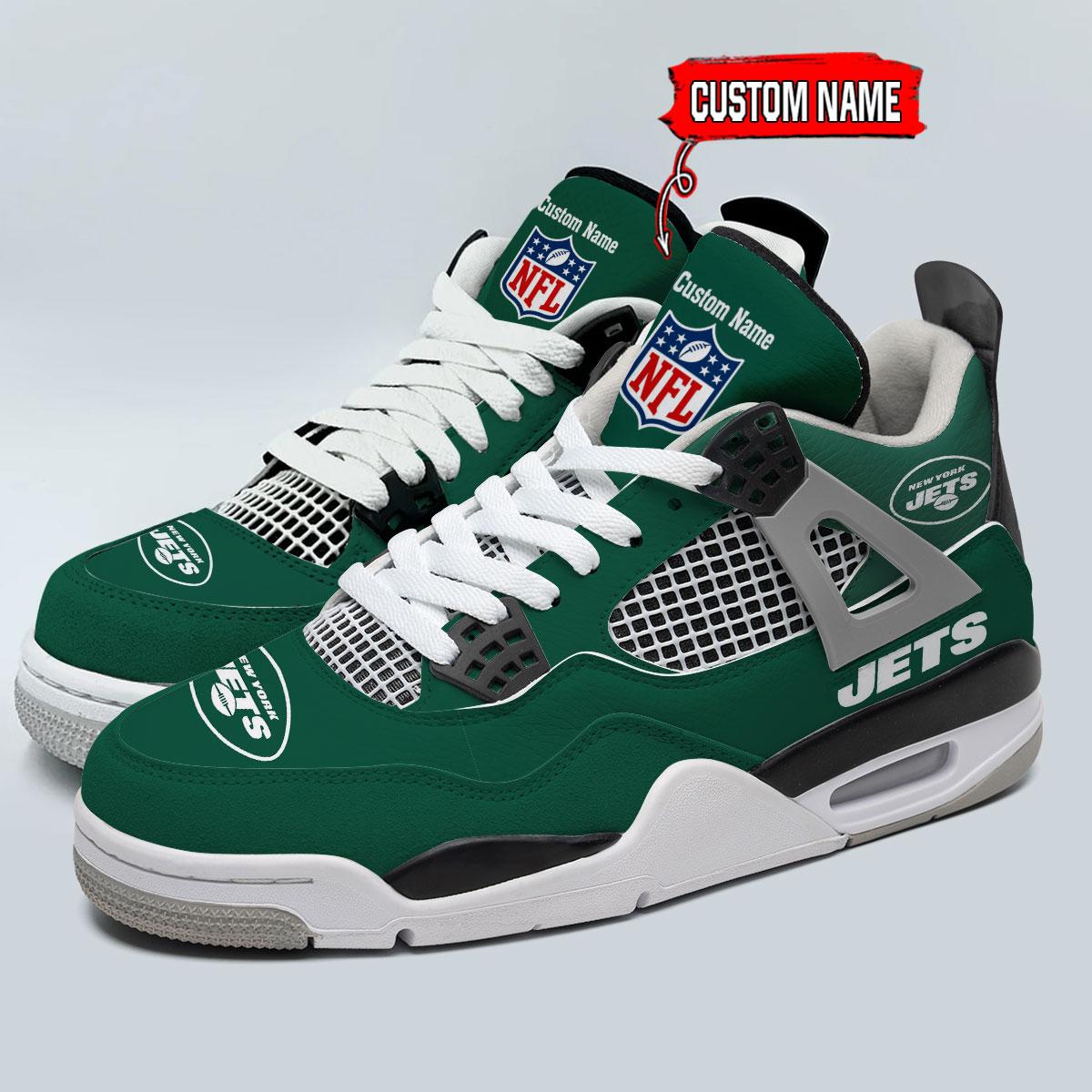 New York Jets Personalized AJ4 Sneaker BG332