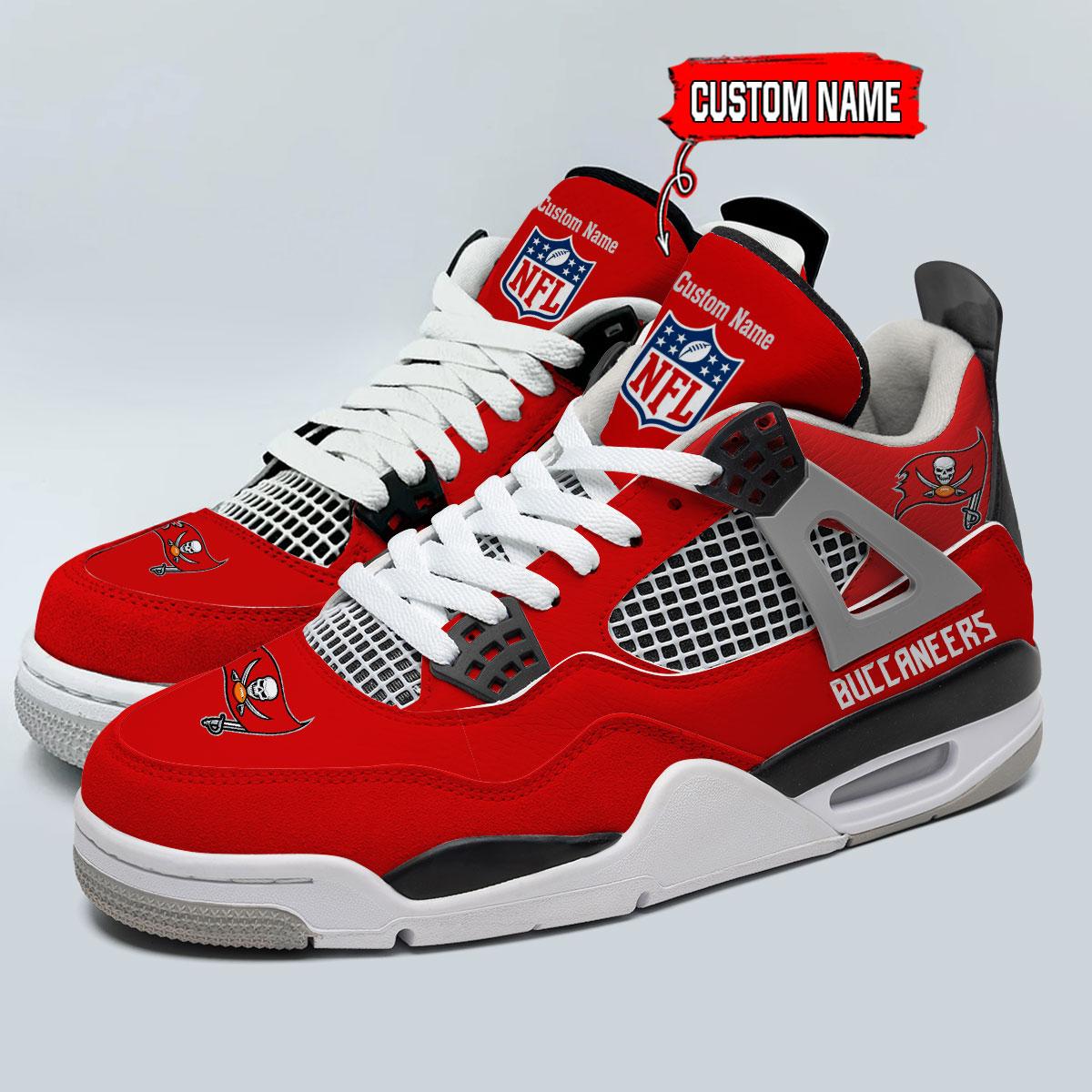 Tampa Bay Buccaneers Personalized AJ4 Sneaker BG321