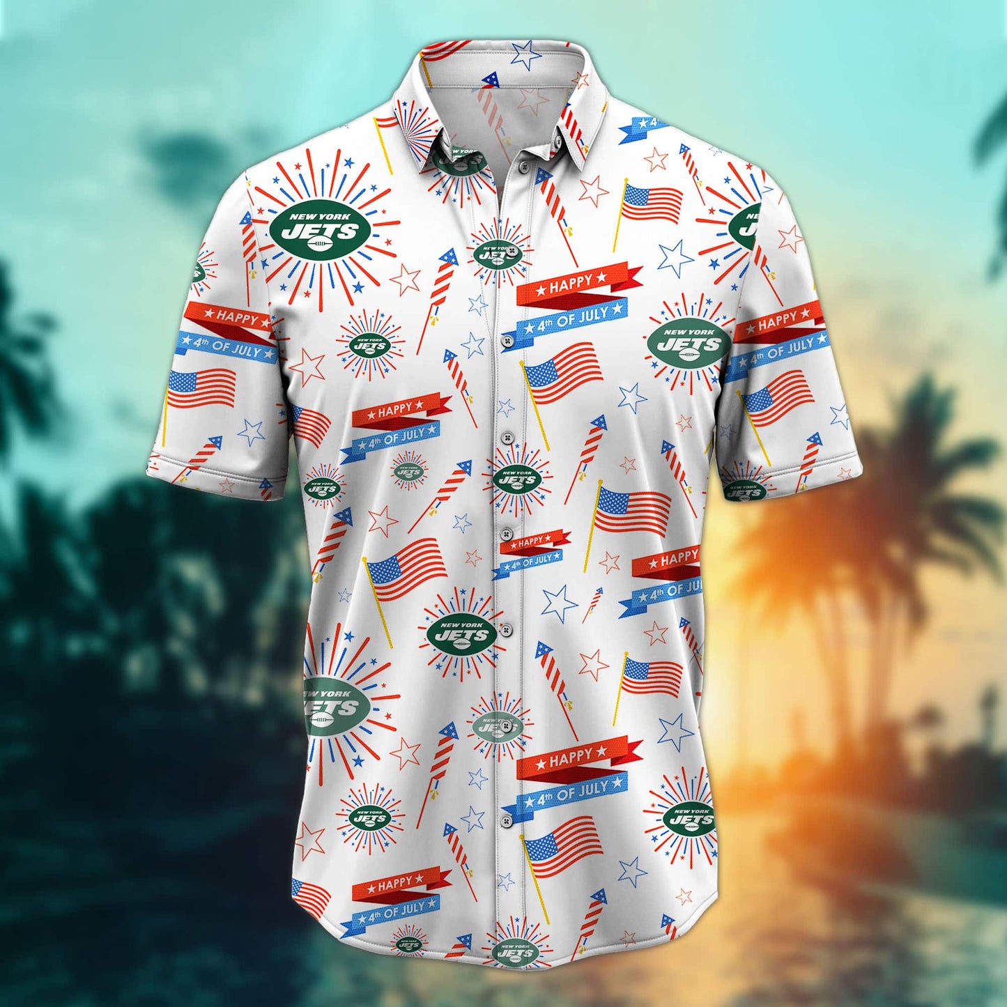 New York Jets – Happy 4th Of July Button Shirt BB910