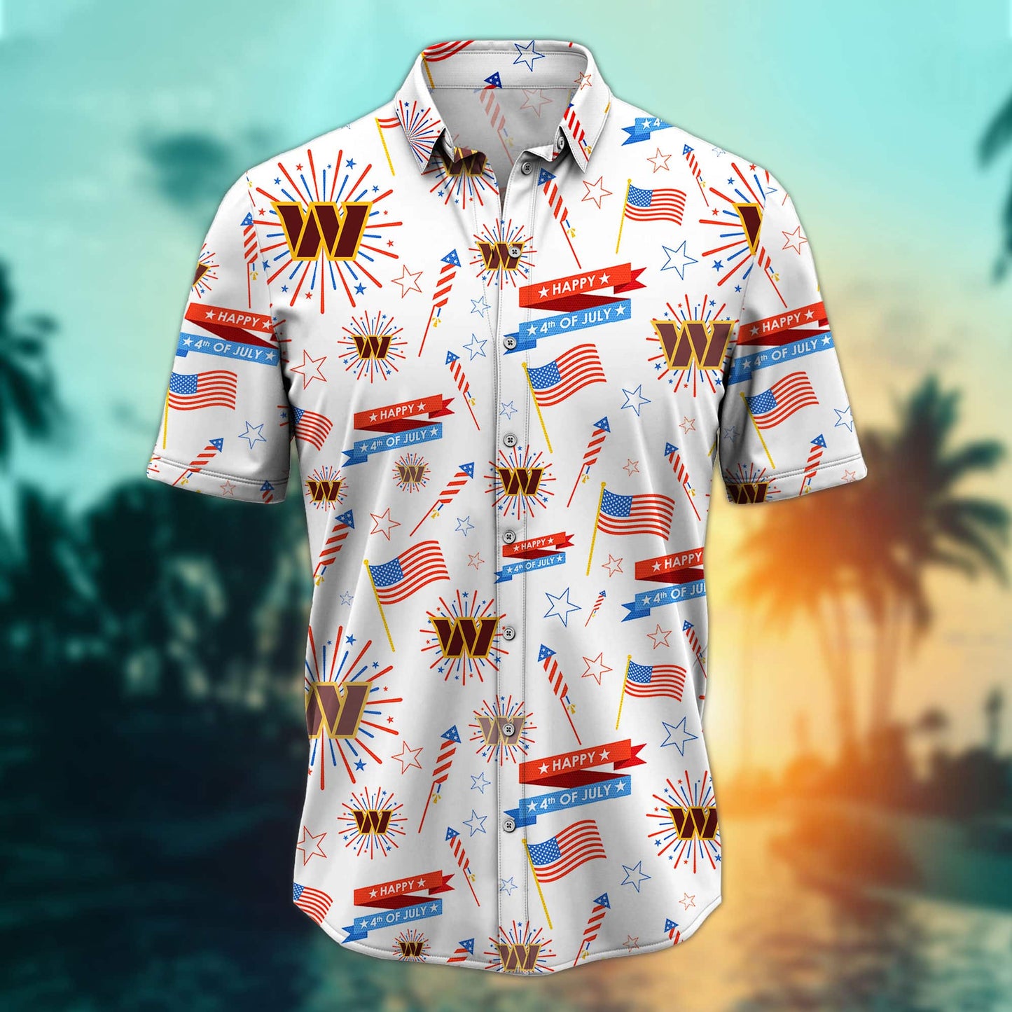 Washington Commanders – Happy 4th Of July Button Shirt BB917