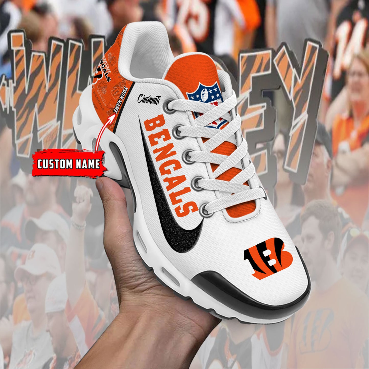 Cincinnati Bengals New Personalized T-N Youth SneakersAZBTTNS000161
