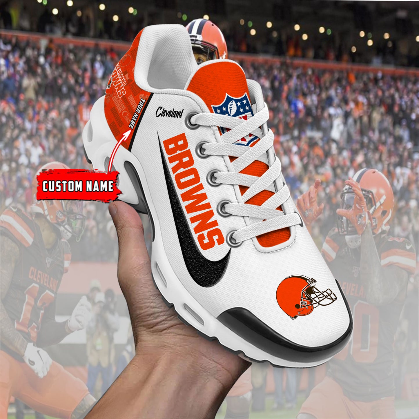 Cleveland Browns New Personalized T-N Youth SneakersAZBTTNS000162