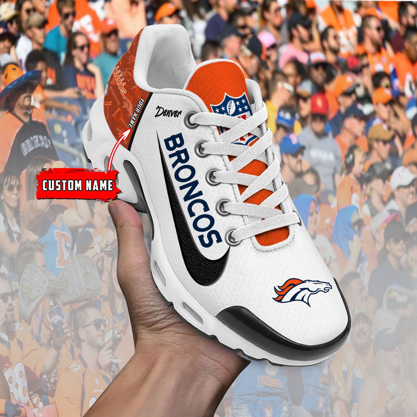 Denver Broncos New Personalized T-N Youth SneakersAZBTTNS000164