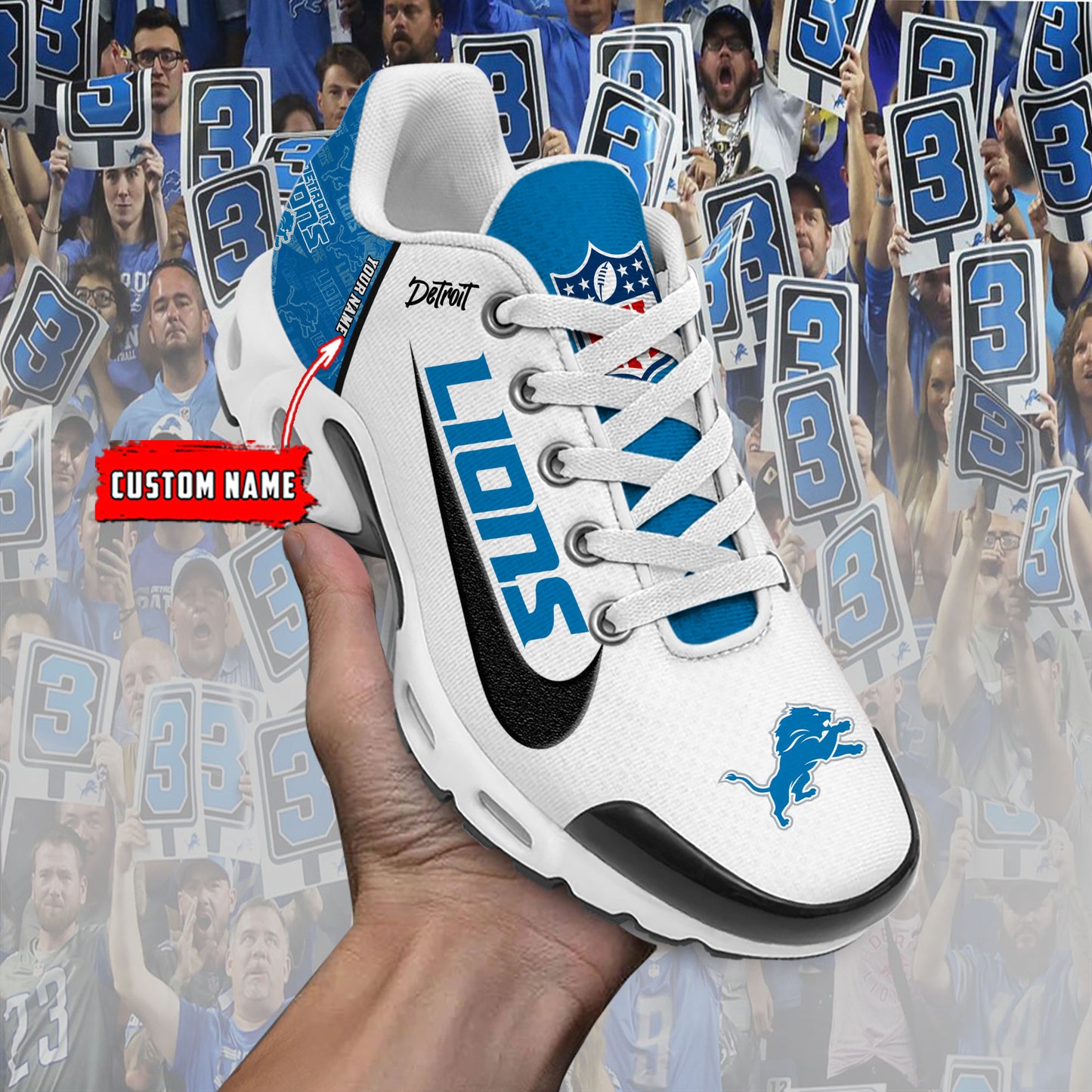 Detroit Lions New Personalized T-N Youth SneakersAZBTTNS000149