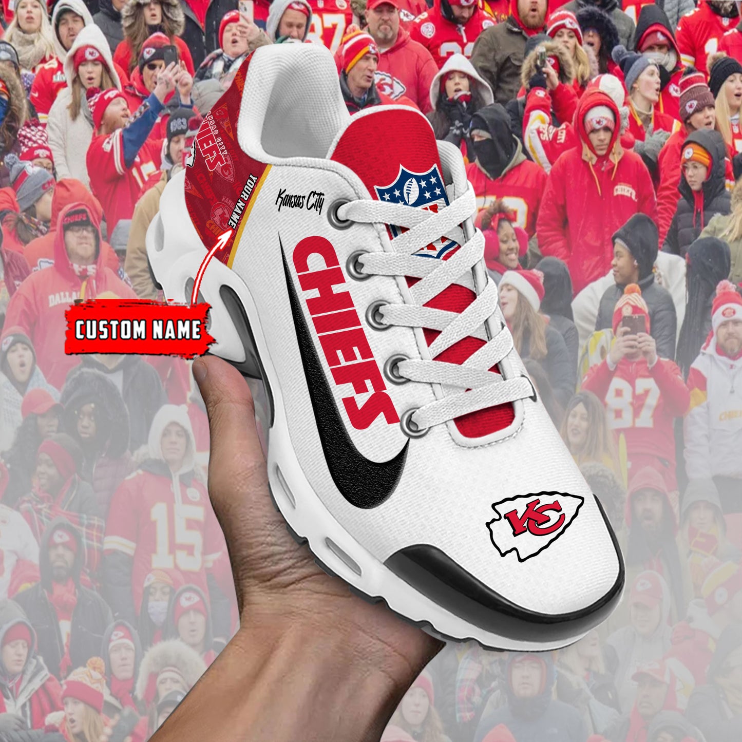 Kansas City Chiefs New Personalized T-N Youth SneakersAZBTTNS000154