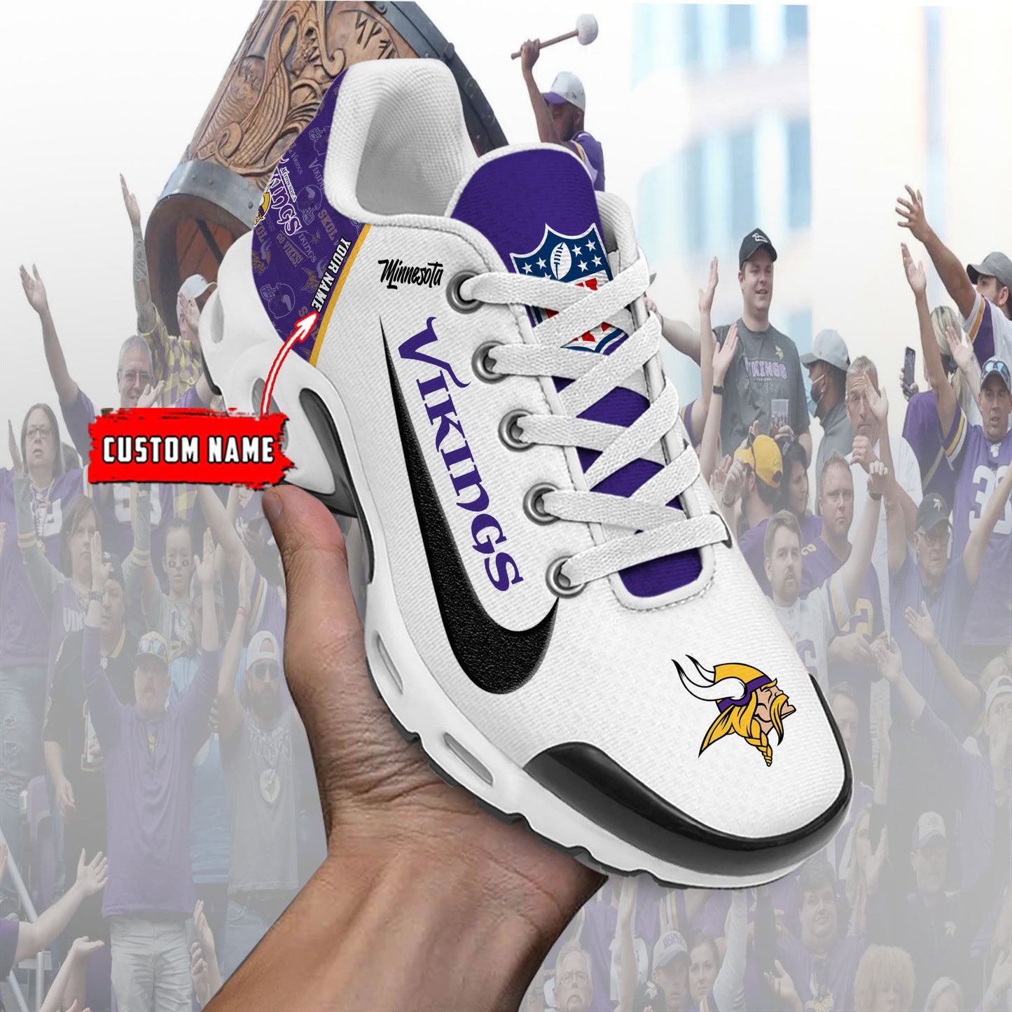 Minnesota Vikings New Personalized T-N Youth SneakersAZBTTNS000144