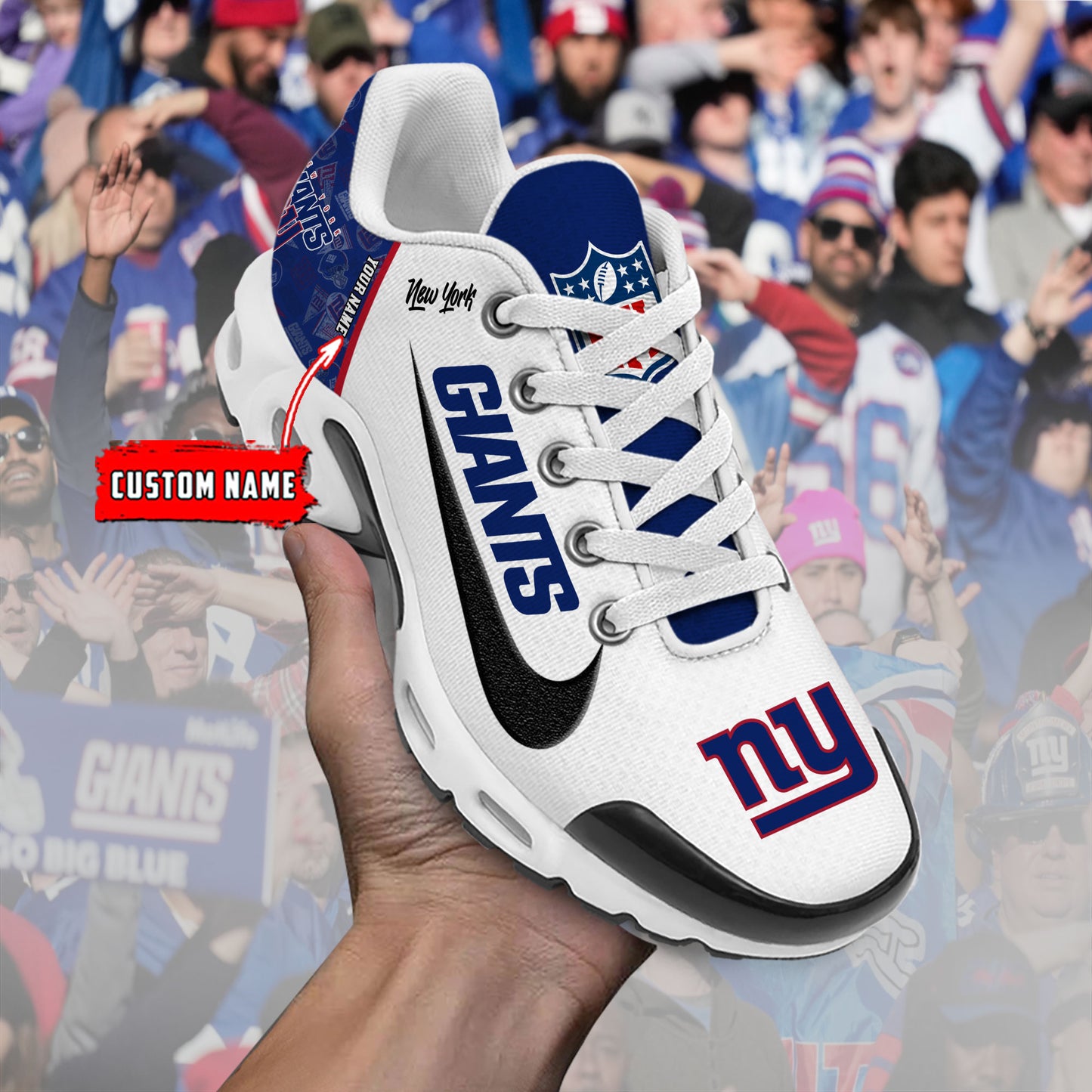 New York Giants New Personalized T-N Youth SneakersAZBTTNS000133