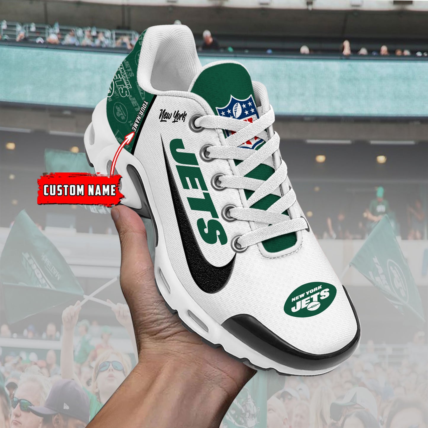 New York Jets New Personalized T-N Youth SneakersAZBTTNS000134