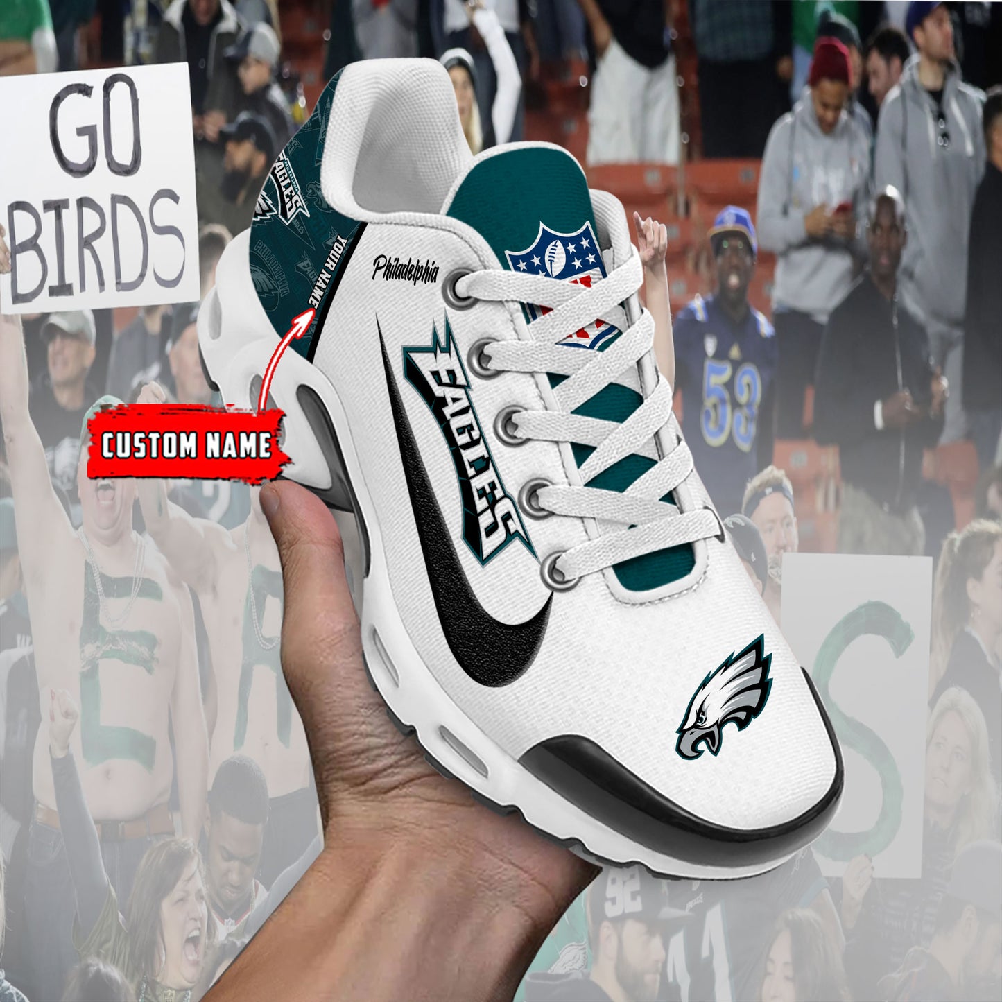 Philadelphia Eagles New Personalized T-N Youth SneakersAZBTTNS000136