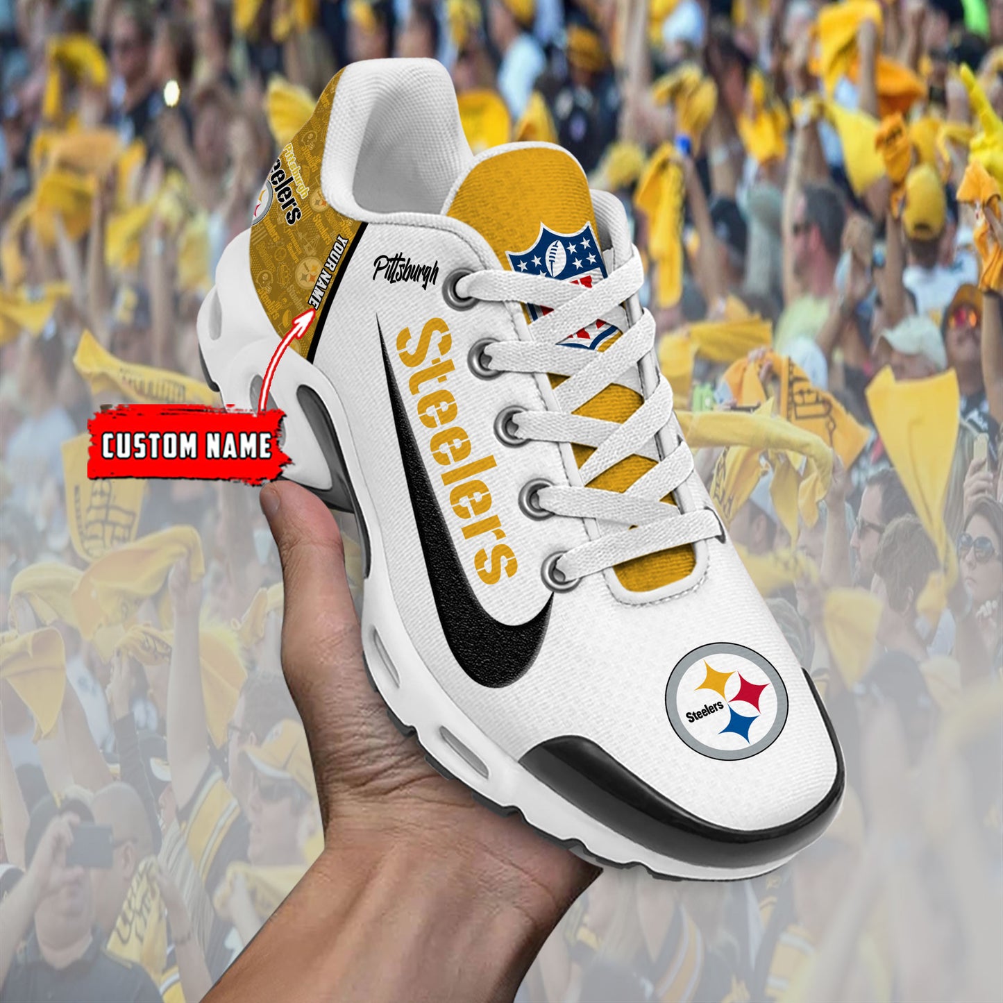 Pittsburgh Steelers New Personalized T-N Youth SneakersAZBTTNS000137