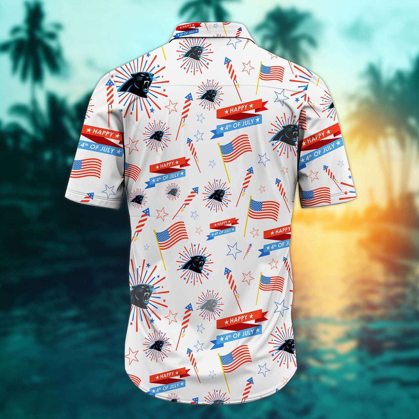Carolina Panthers – Happy 4th Of July Button Shirt BB890
