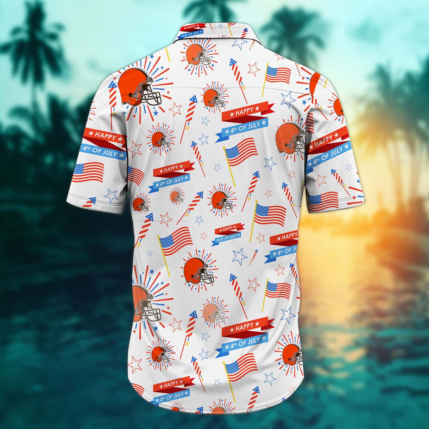 Cleveland Browns – Happy 4th Of July Button Shirt BB893