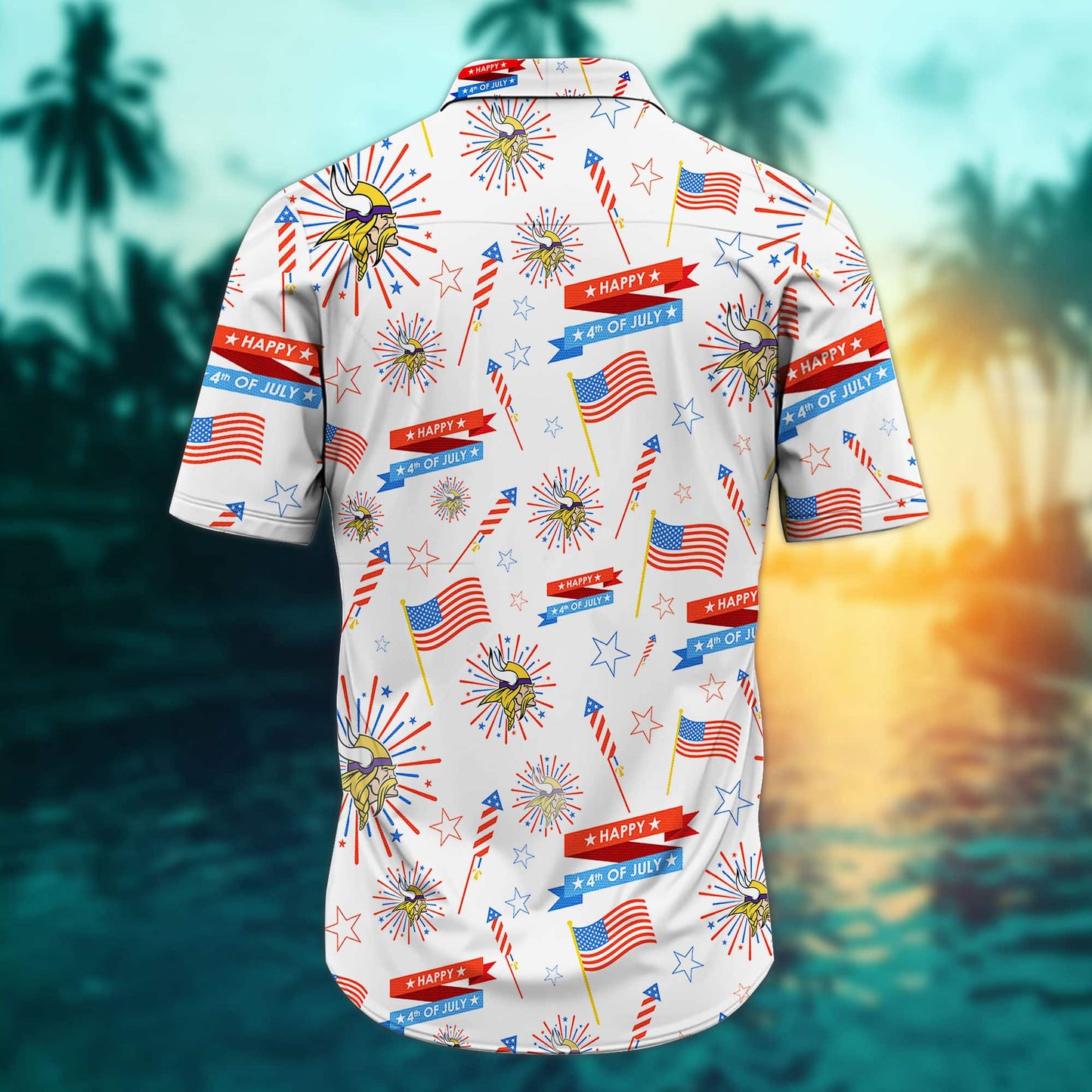 Minnesota Vikings – Happy 4th Of July Button Shirt BB906