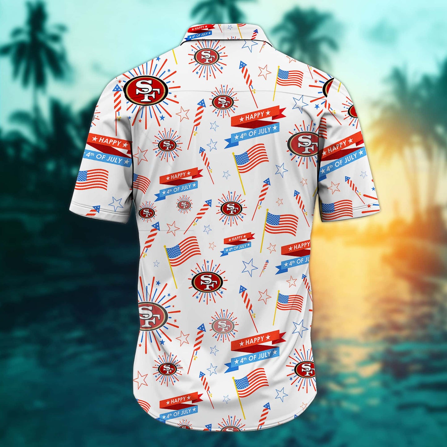 San Francisco 49ers – Happy 4th Of July Button Shirt BB913