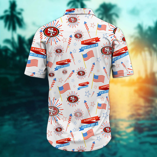 San Francisco 49ers – Happy 4th Of July Button Shirt BB913