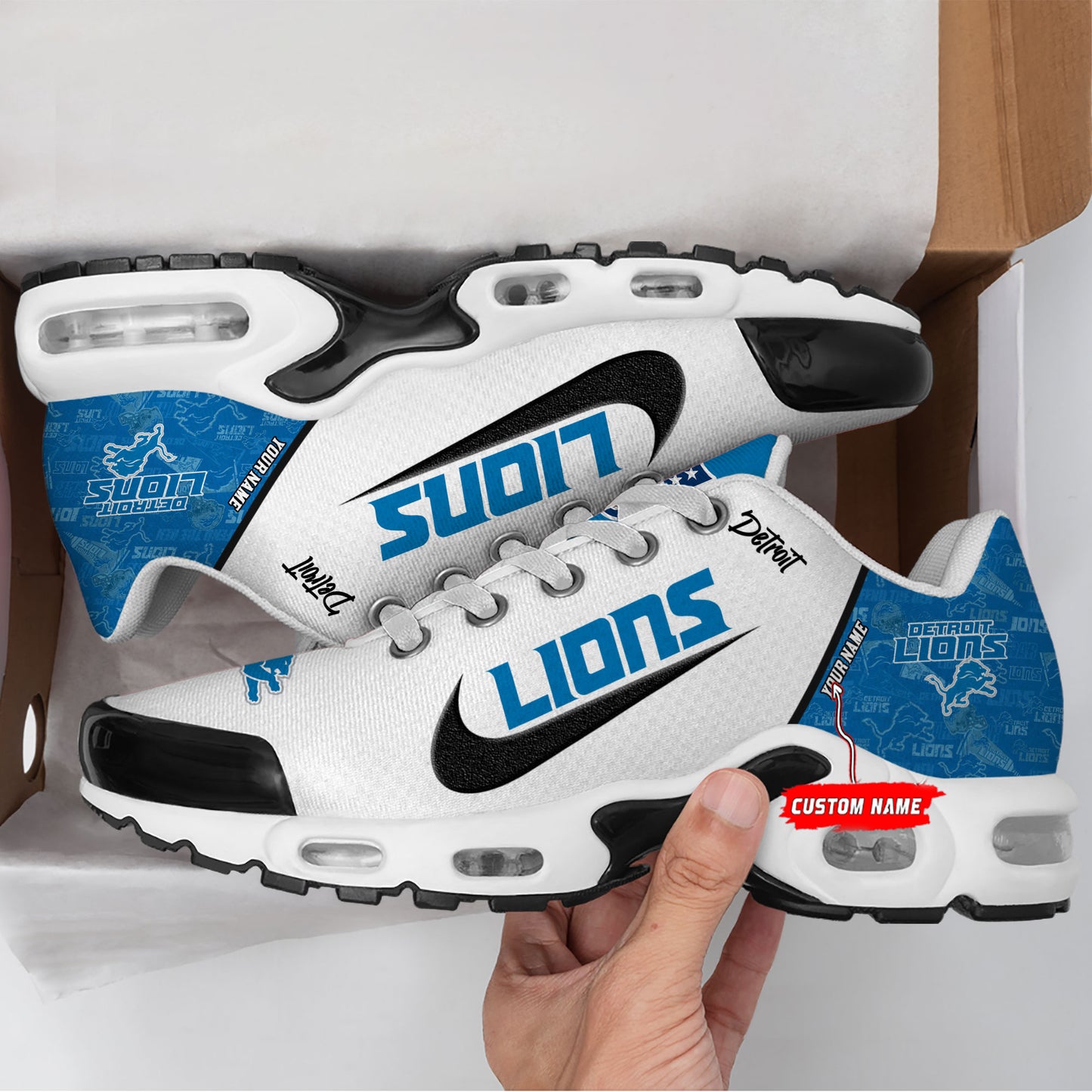 Detroit Lions New Personalized T-N Youth SneakersAZBTTNS000149