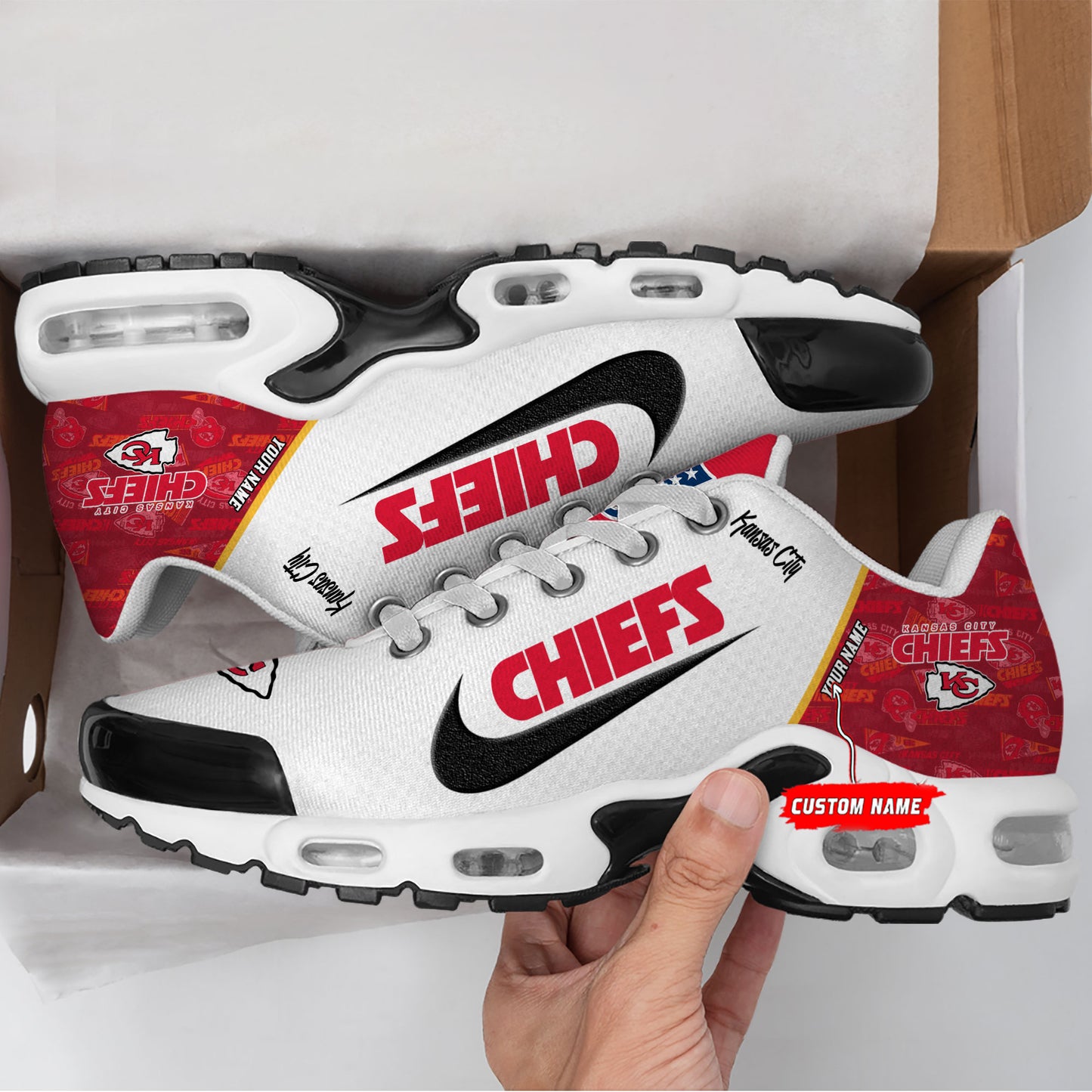 Kansas City Chiefs New Personalized T-N Youth SneakersAZBTTNS000154