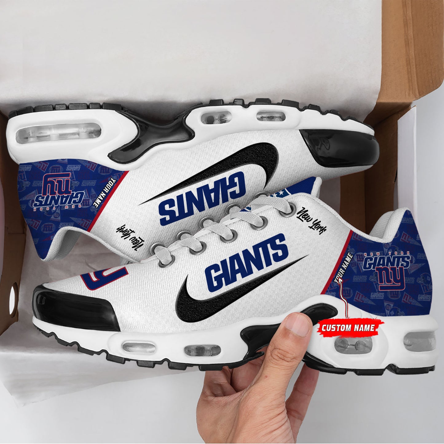 New York Giants New Personalized T-N Youth SneakersAZBTTNS000133