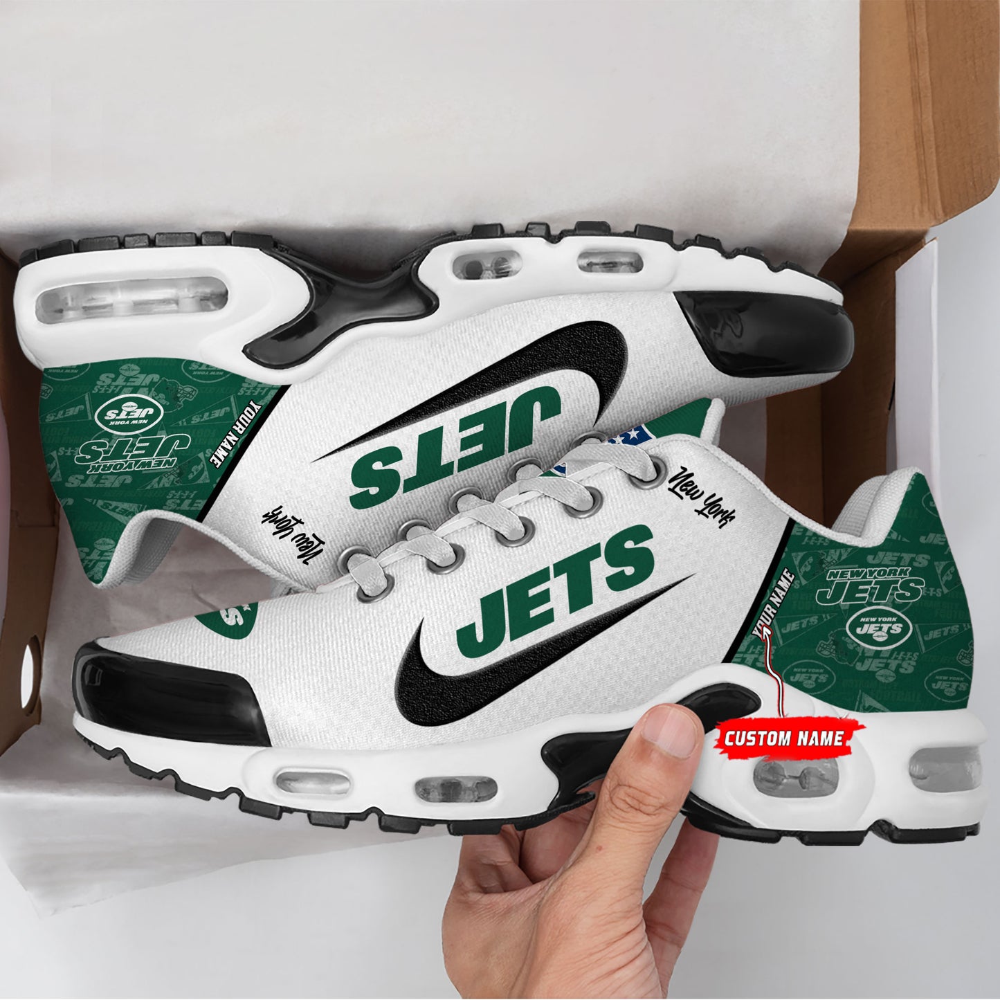 New York Jets New Personalized T-N Youth SneakersAZBTTNS000134