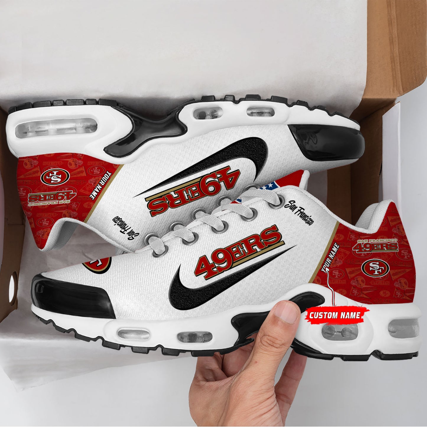 San Francisco 49ers New Personalized T-N Youth SneakersAZBTTNS000140