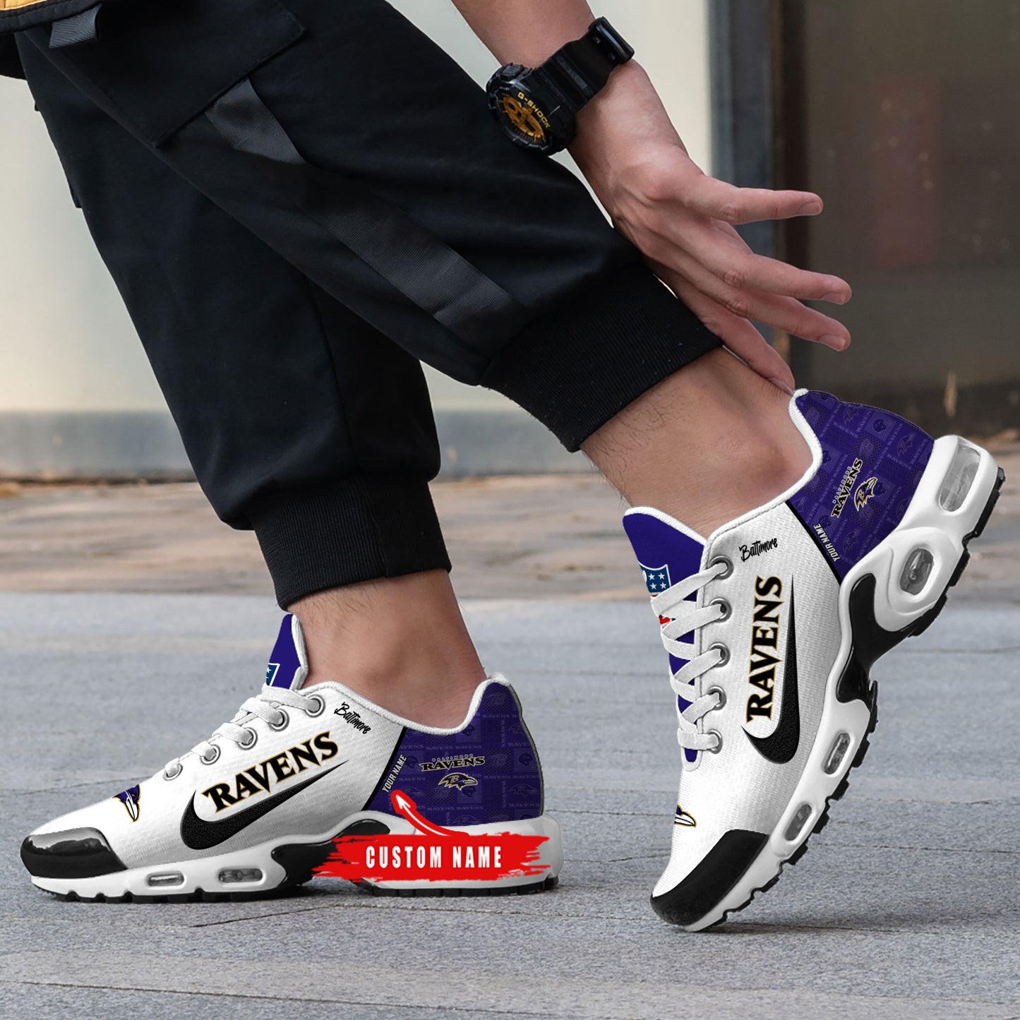 Baltimore Ravens New Personalized T-N Youth SneakersAZBTTNS000157
