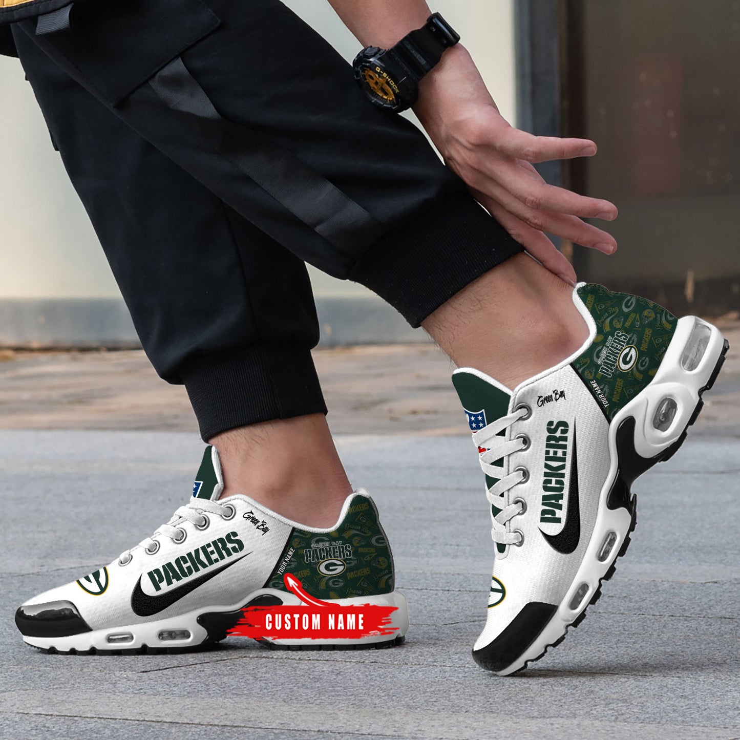 Green Bay Packers New Personalized T-N Youth SneakersAZBTTNS000150