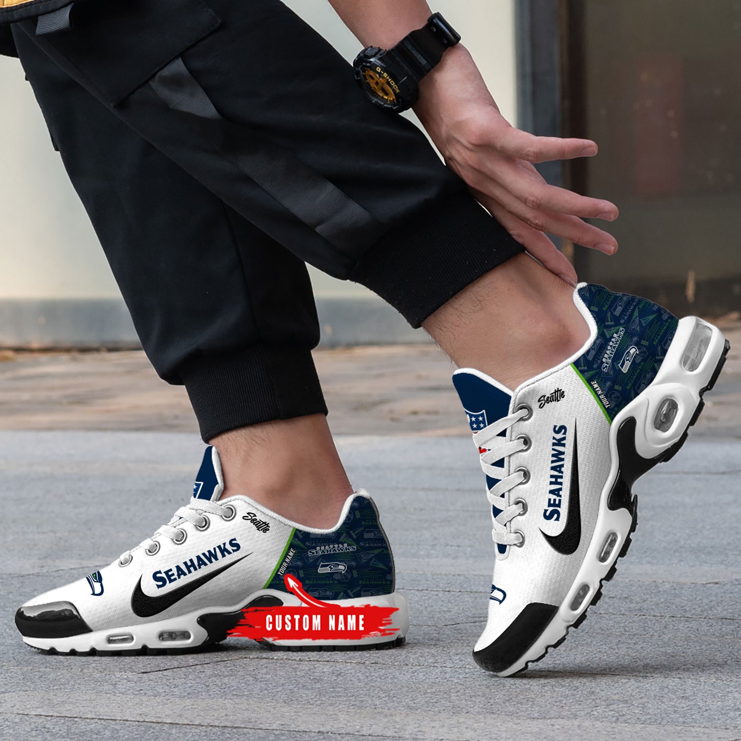 Seattle Seahawks New Personalized T-N Youth SneakersAZBTTNS000141