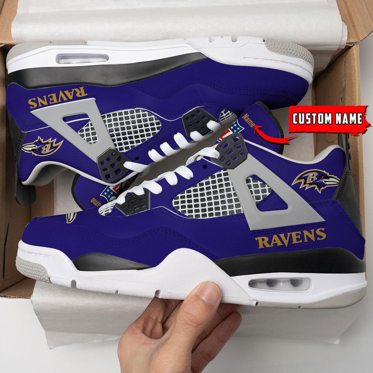 Baltimore Ravens Personalized AJ4 Sneaker BG331
