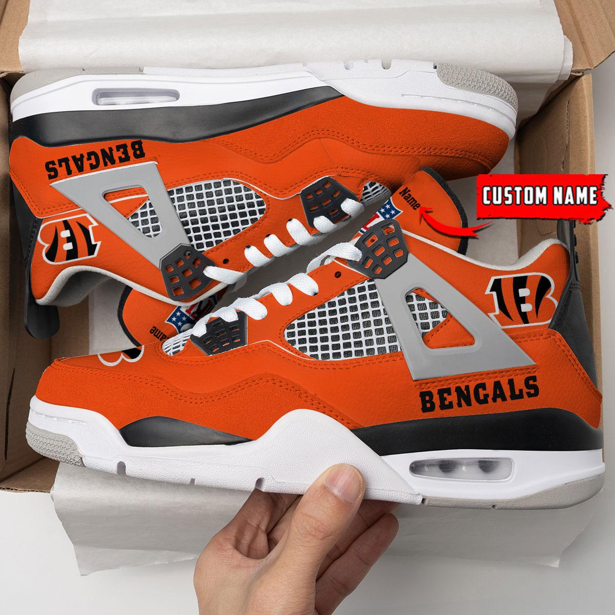 Cincinnati Bengals Personalized AJ4 Sneaker BG347