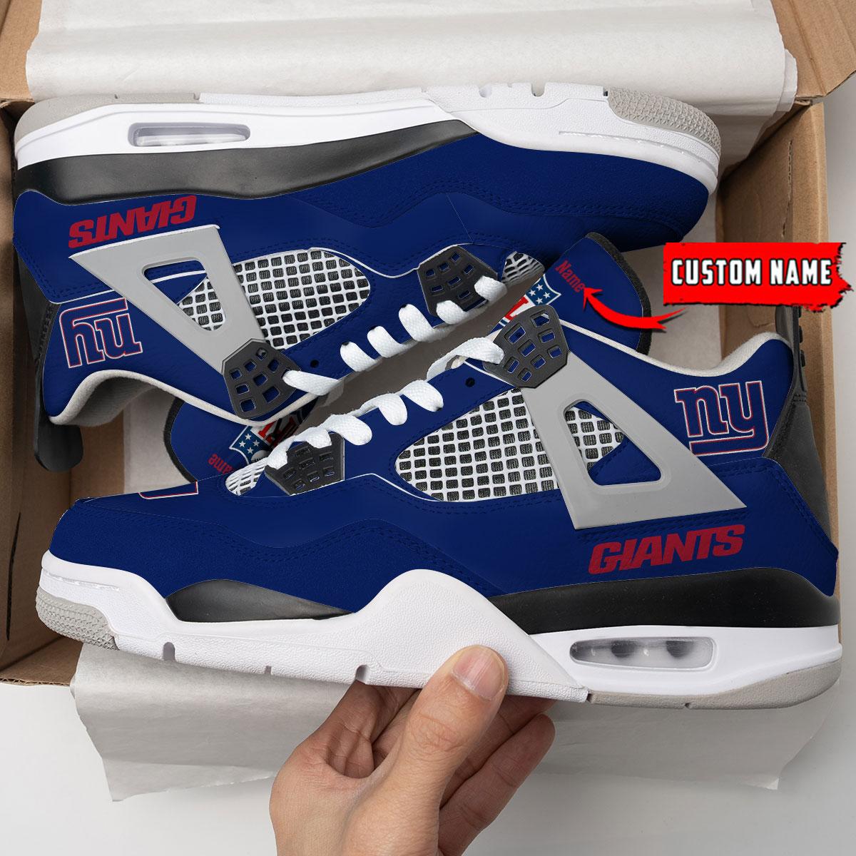 New York Giants Personalized AJ4 Sneaker BG333