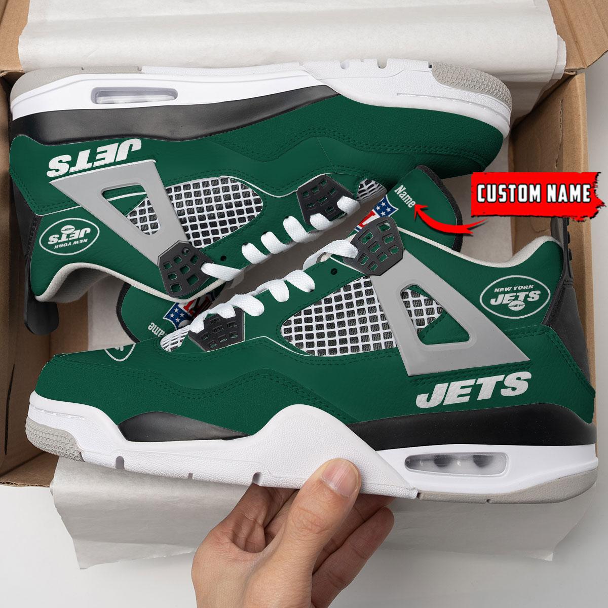 New York Jets Personalized AJ4 Sneaker BG332
