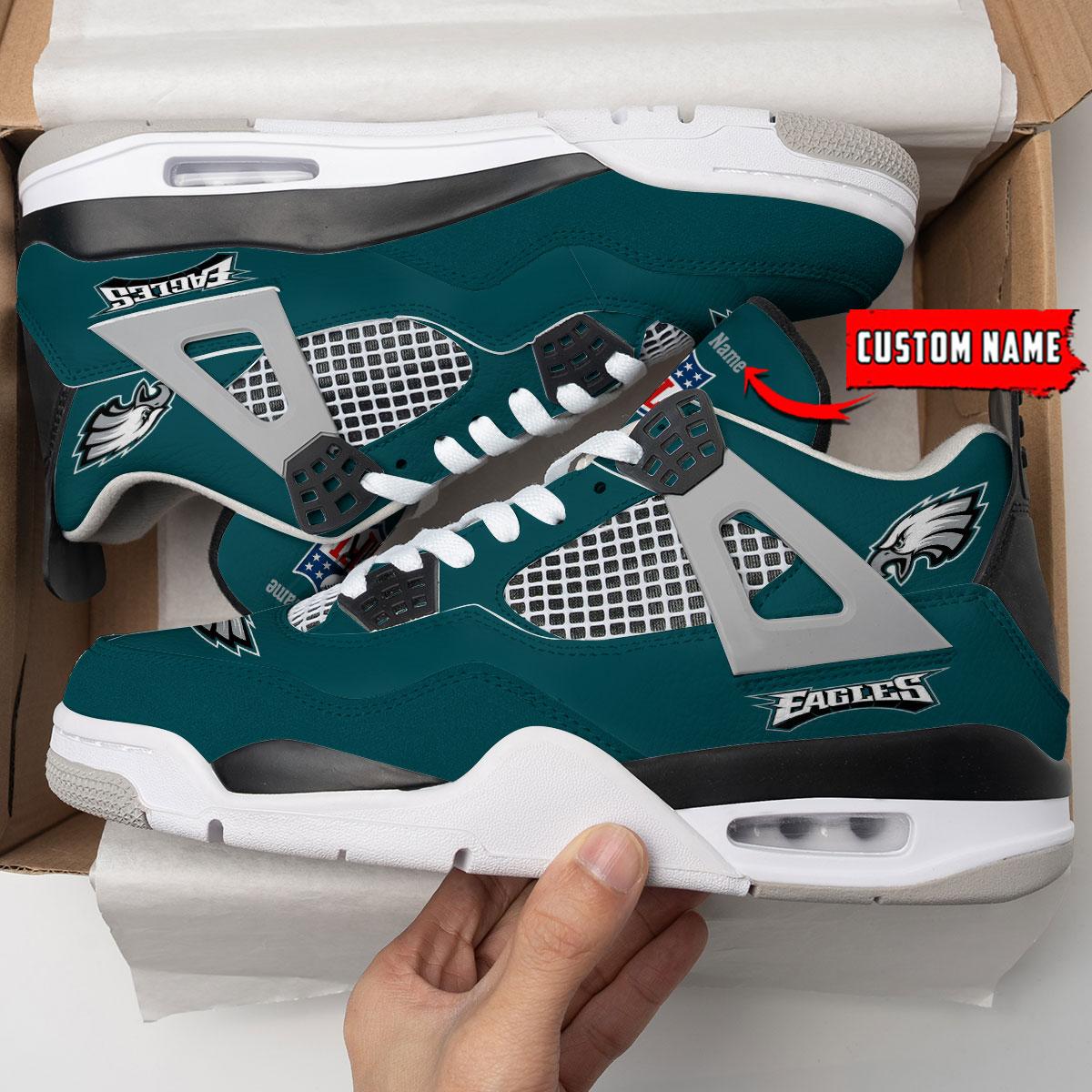 Philadelphia Eagles Personalized AJ4 Sneaker BG327
