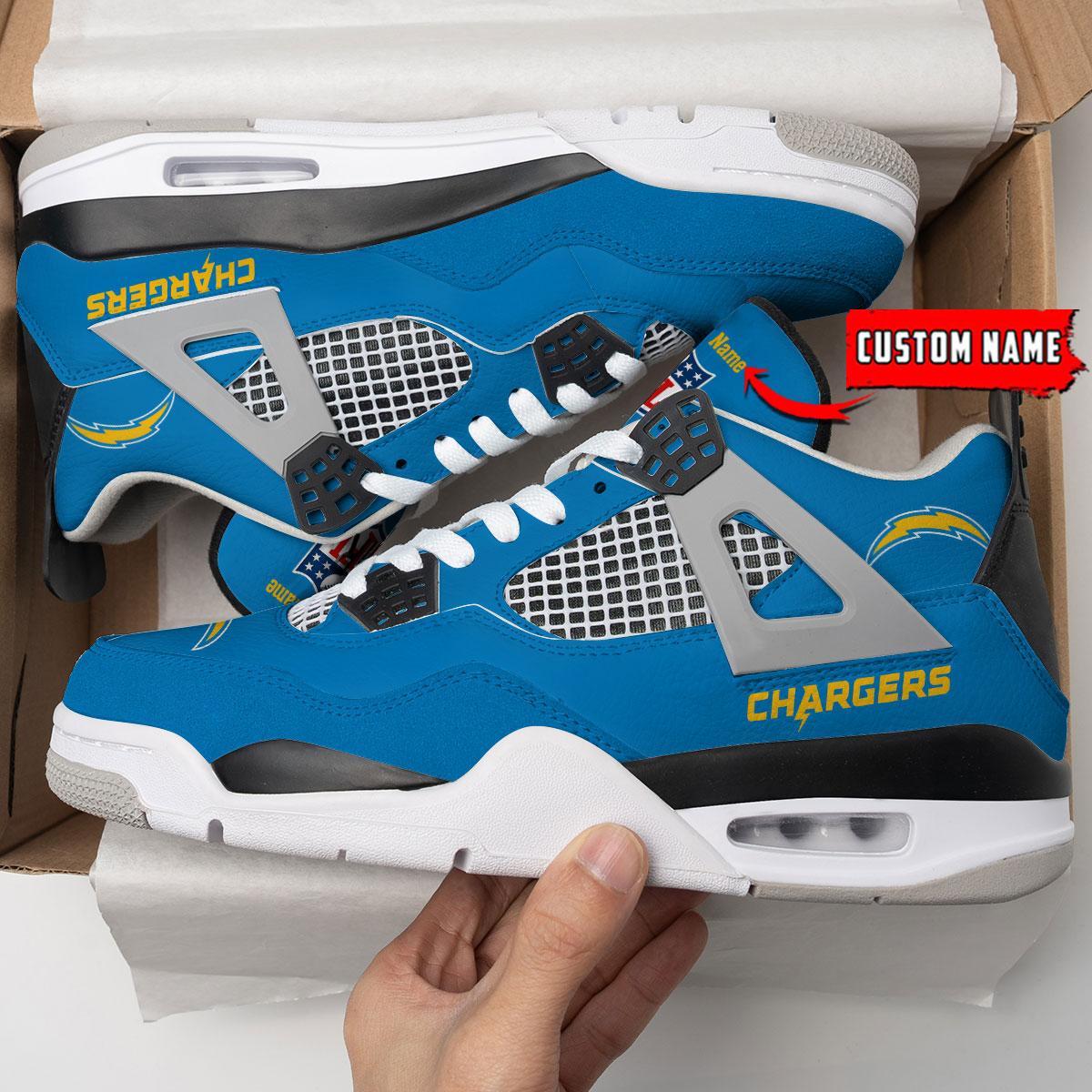 Los Angeles Chargers Personalized AJ4 Sneaker BG324