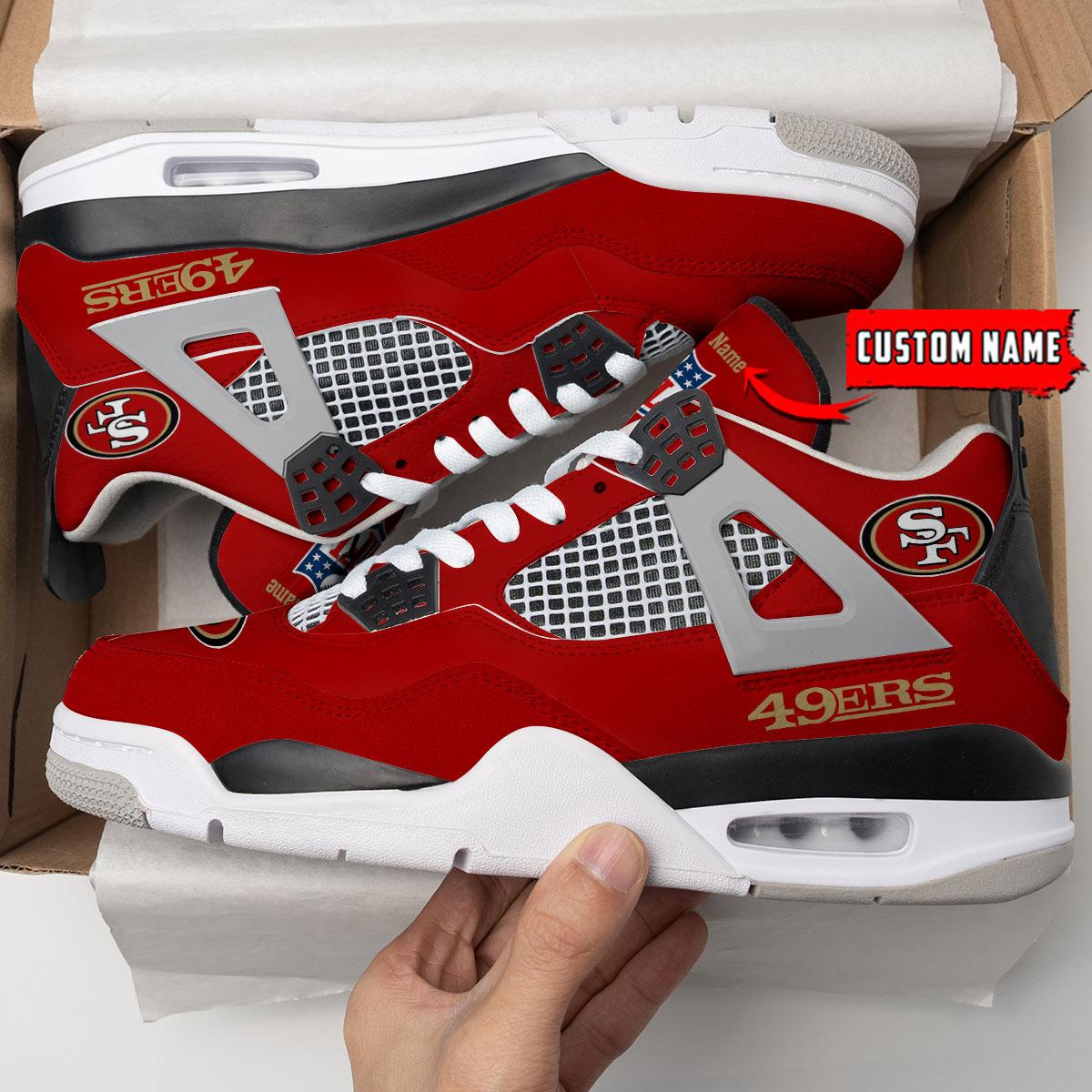 San Francisco 49ers Personalized AJ4 Sneaker BG323