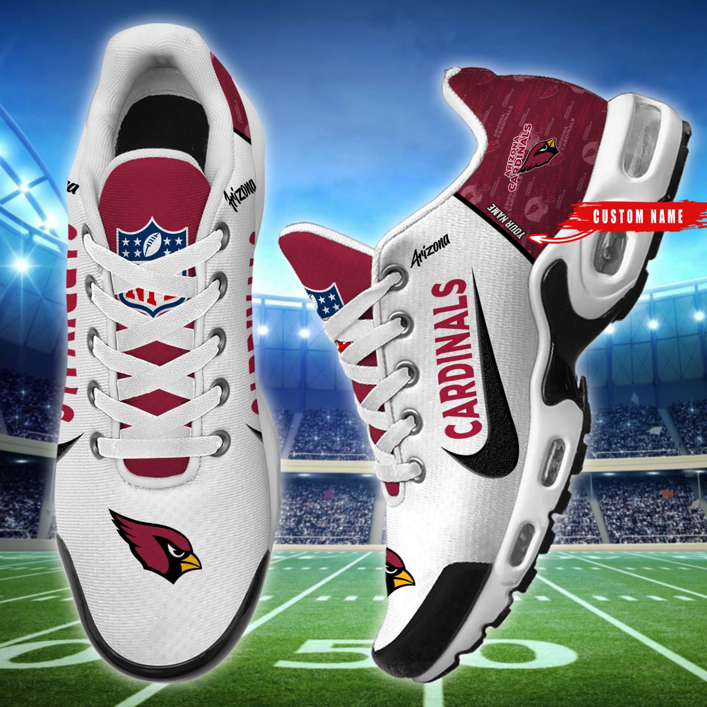 Arizona Cardinals New Personalized T-N Youth SneakersAZBTTNS000155