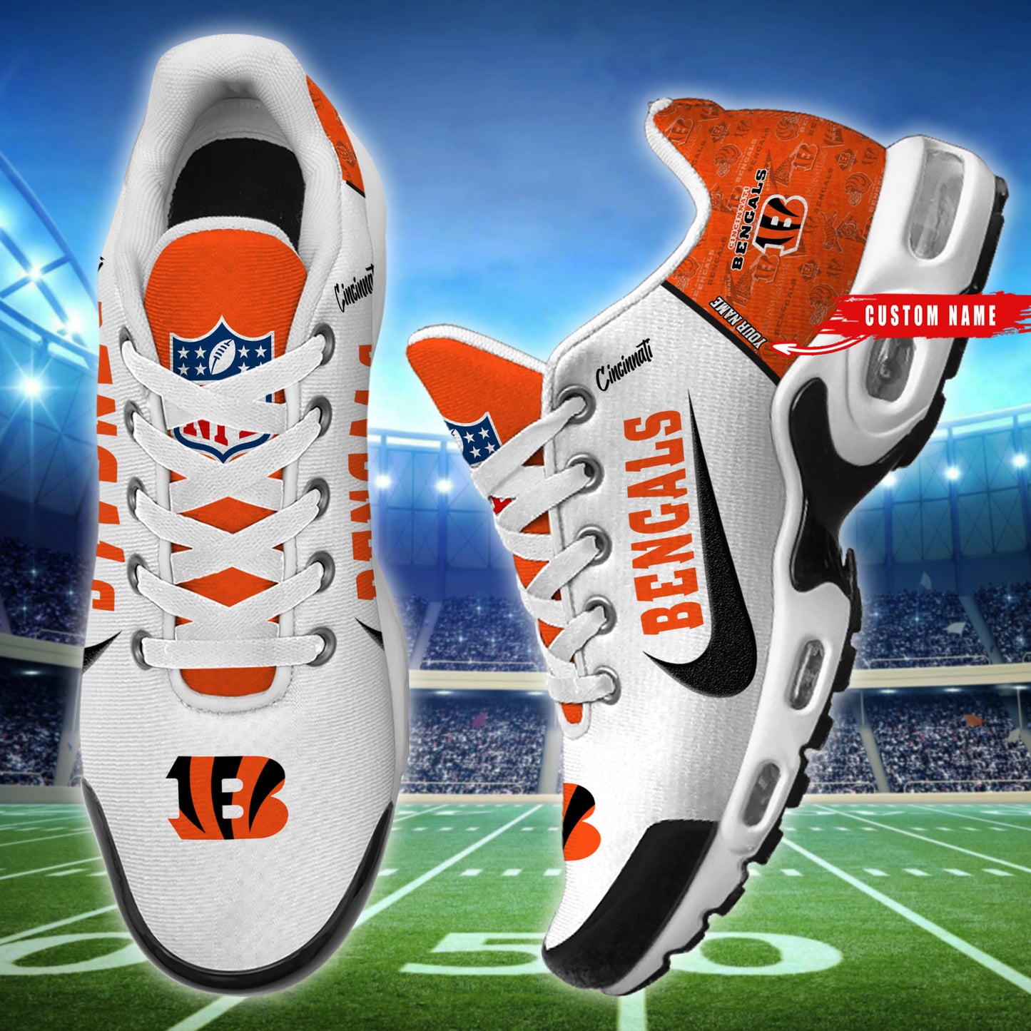 Cincinnati Bengals New Personalized T-N Youth SneakersAZBTTNS000161