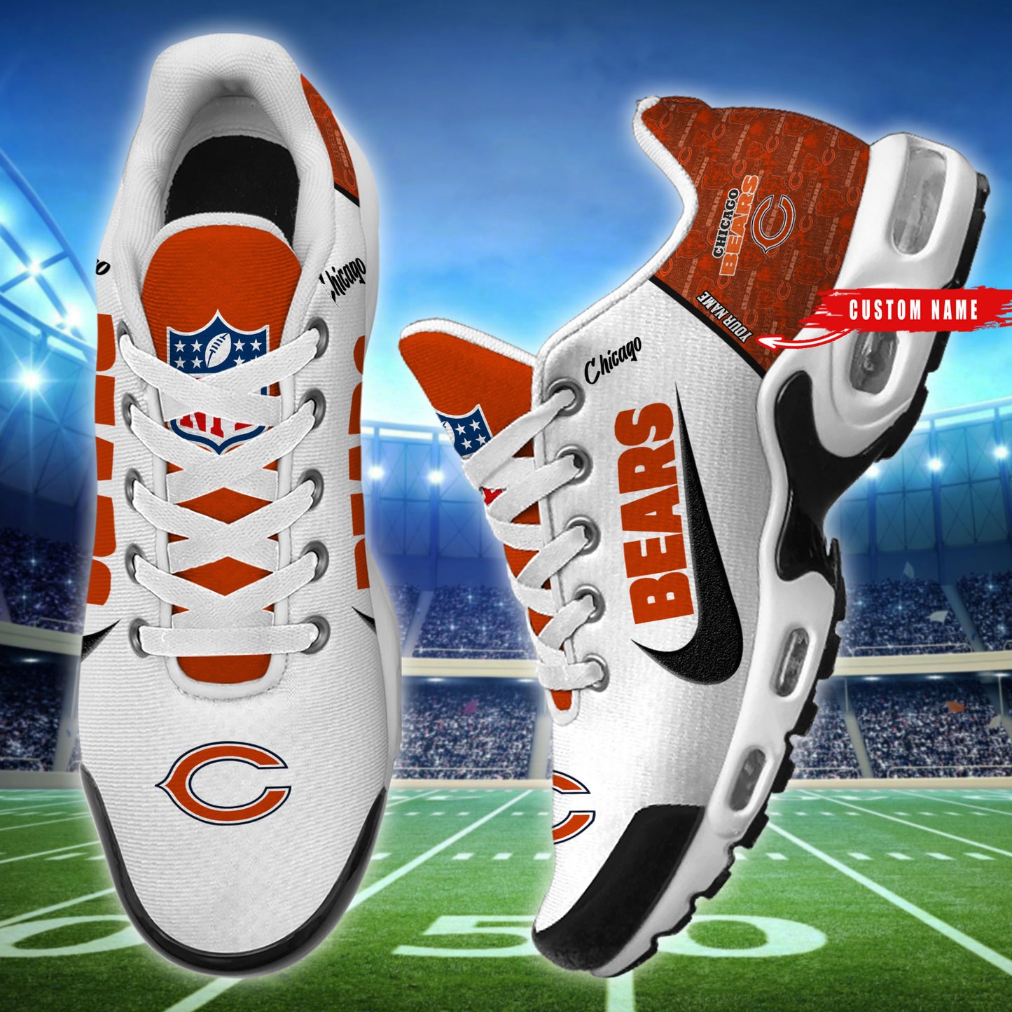 Chicago Bears New Personalized T-N Youth SneakersAZBTTNS000160