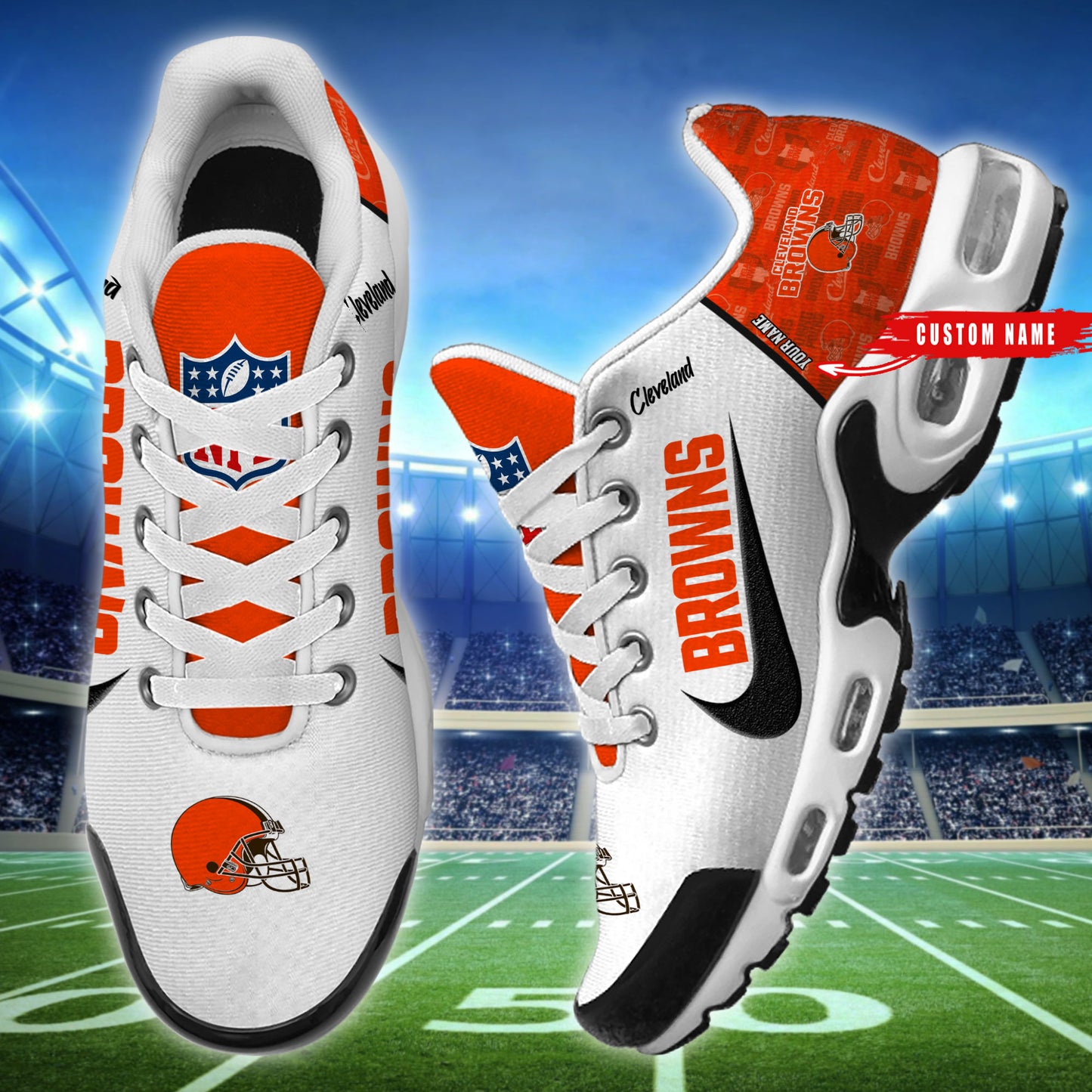 Cleveland Browns New Personalized T-N Youth SneakersAZBTTNS000162