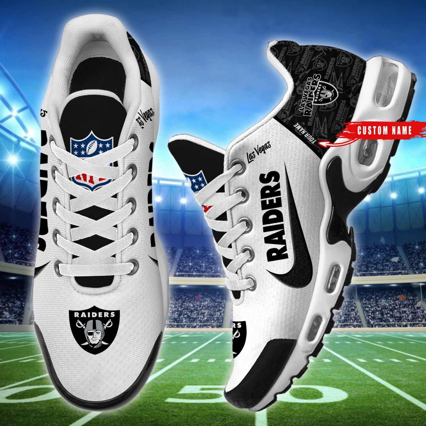 Las Vegas Raiders New Personalized T-N Youth SneakersAZBTTNS000135