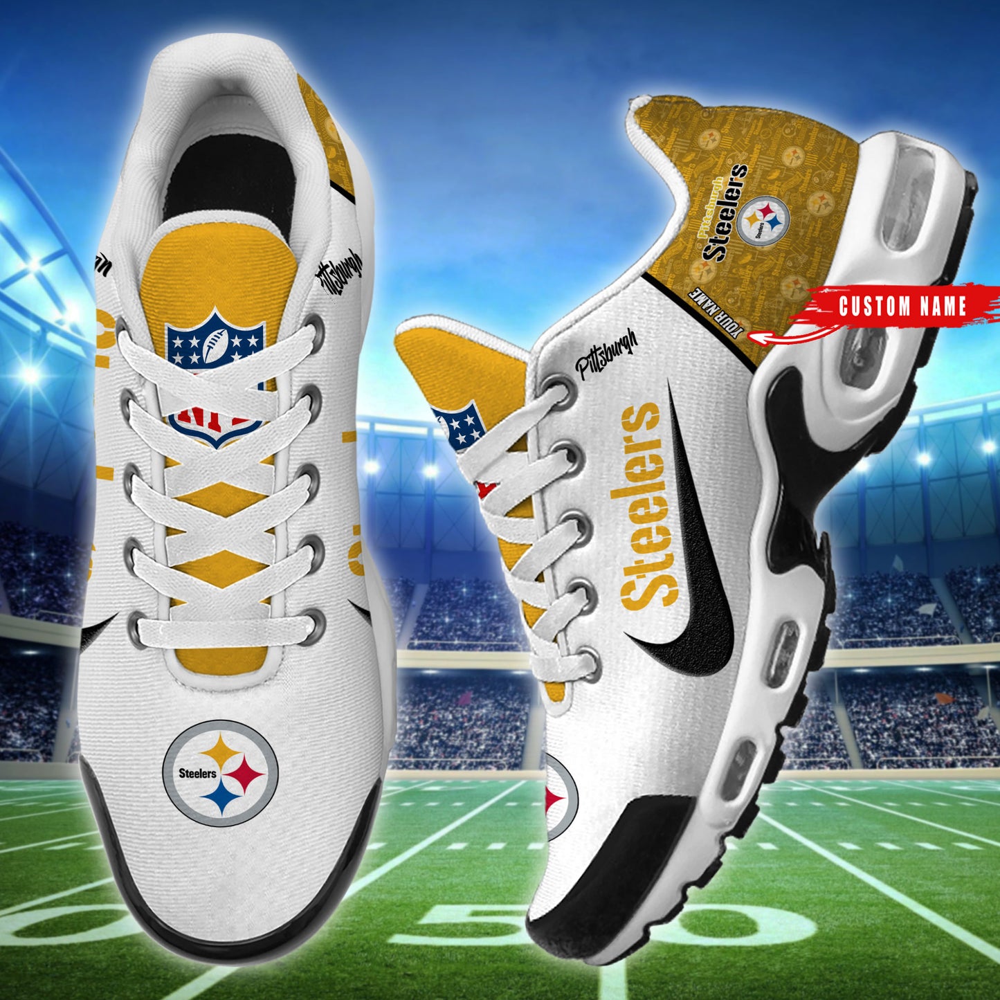 Pittsburgh Steelers New Personalized T-N Youth SneakersAZBTTNS000137