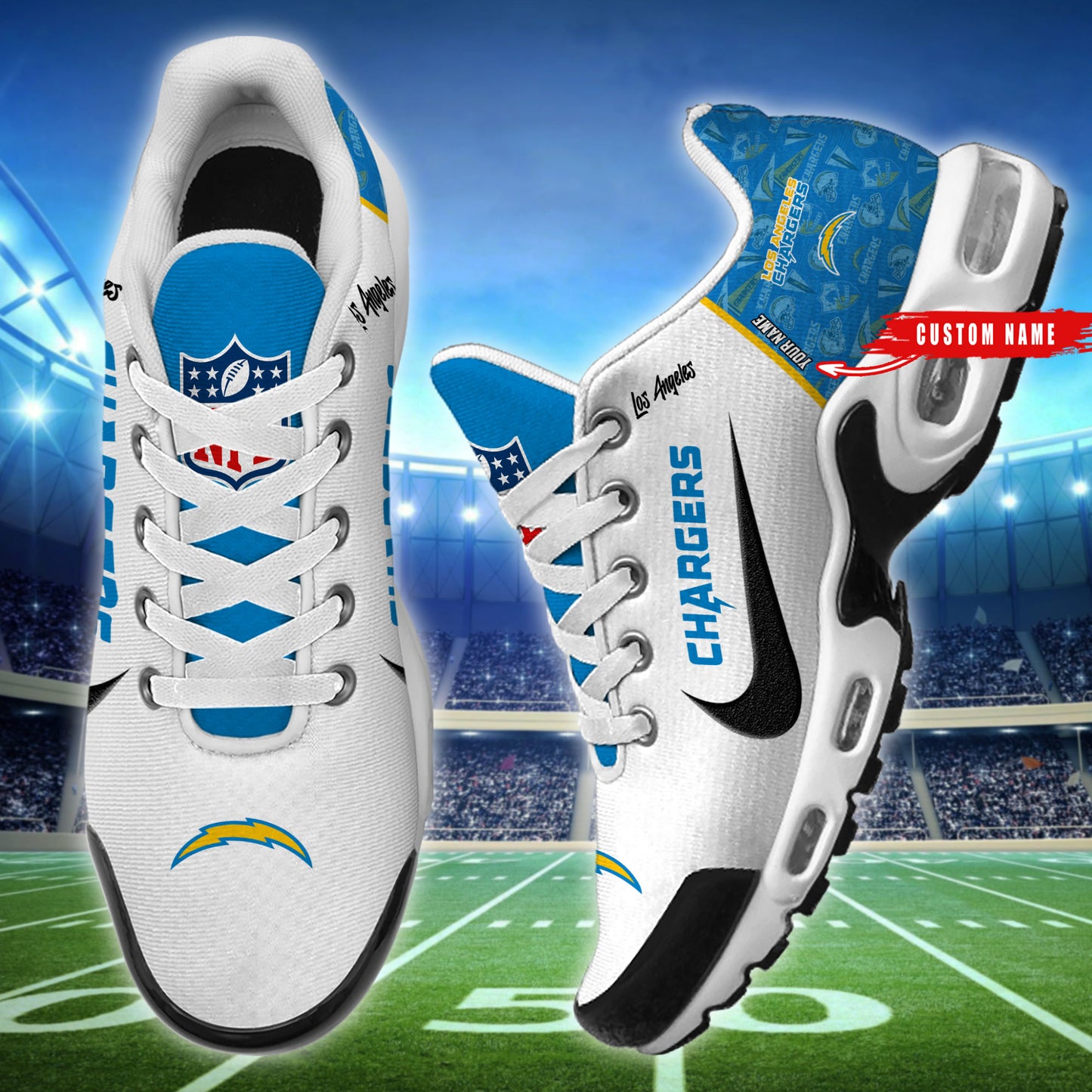 Los Angeles Chargers New Personalized T-N Youth SneakersAZBTTNS000139