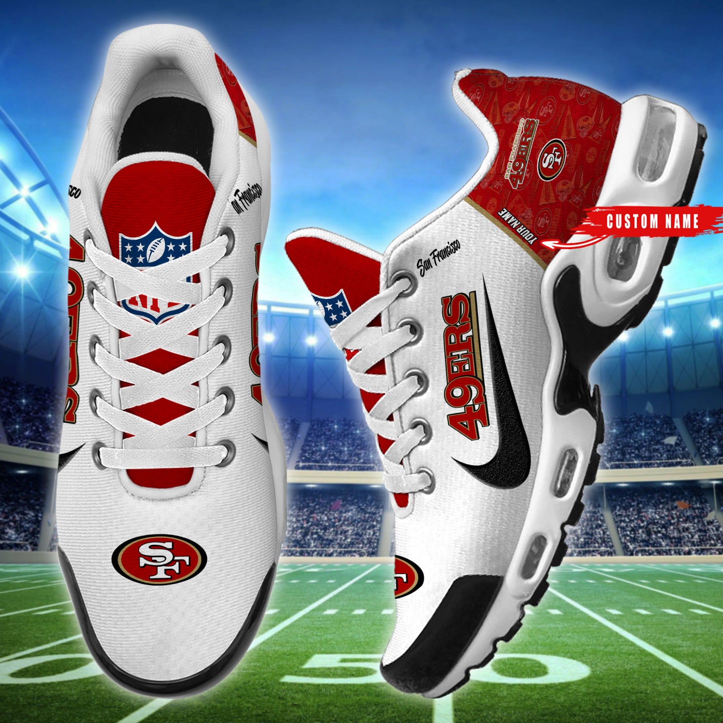 San Francisco 49ers New Personalized T-N Youth SneakersAZBTTNS000140