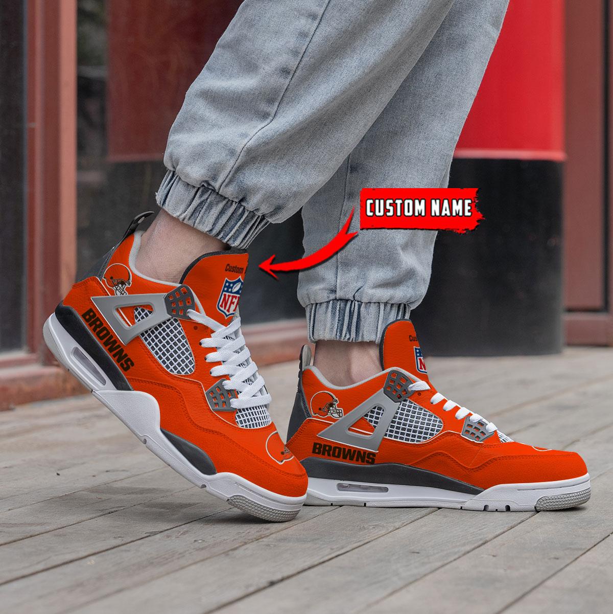 Cleveland Browns Personalized AJ4 Sneaker BG346
