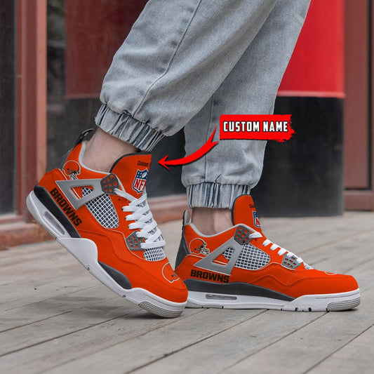 Cleveland Browns Personalized AJ4 Sneaker BG346