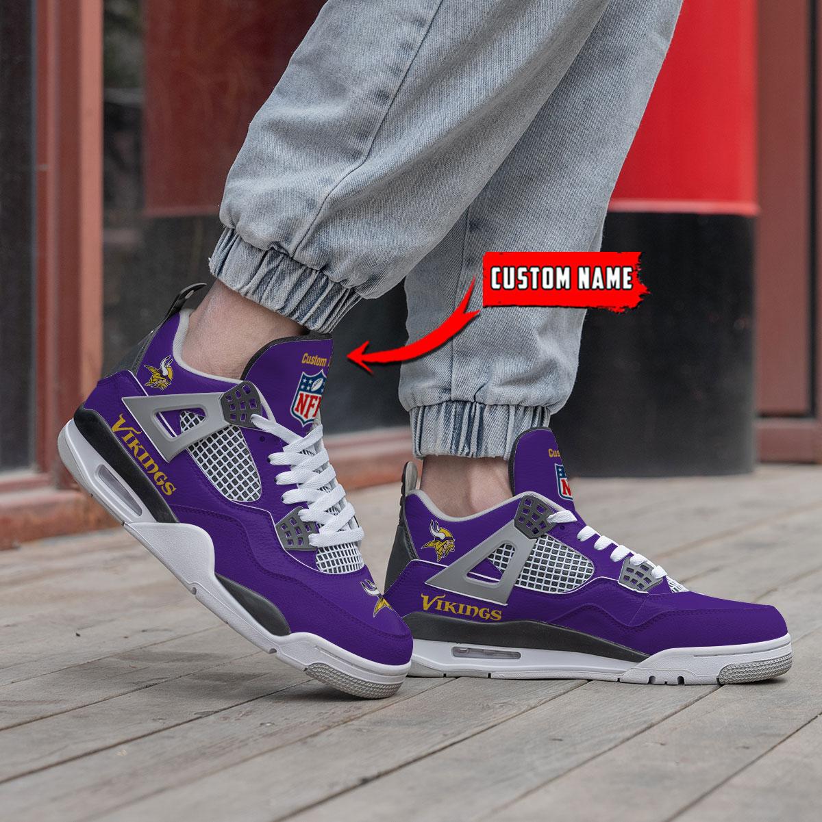 Minnesota Vikings Personalized AJ4 Sneaker BG336