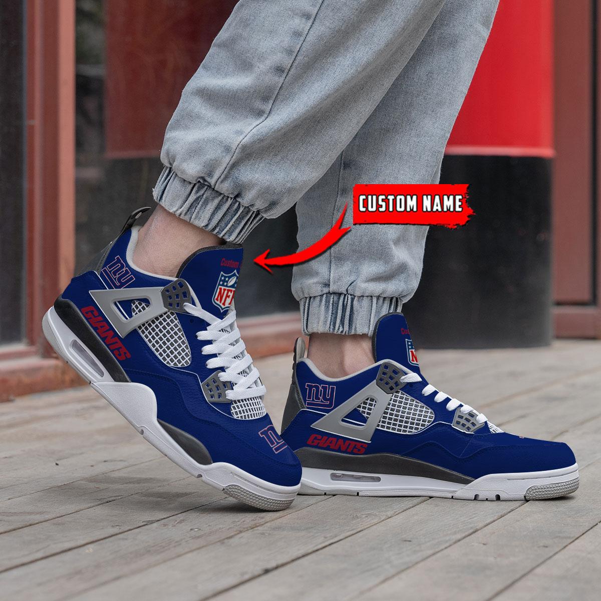 New York Giants Personalized AJ4 Sneaker BG333
