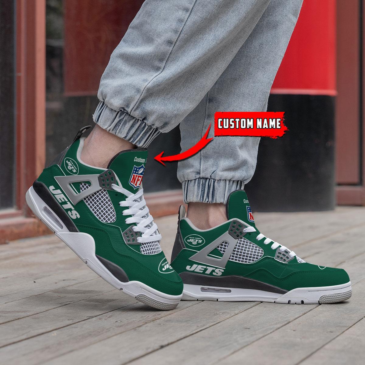 New York Jets Personalized AJ4 Sneaker BG332